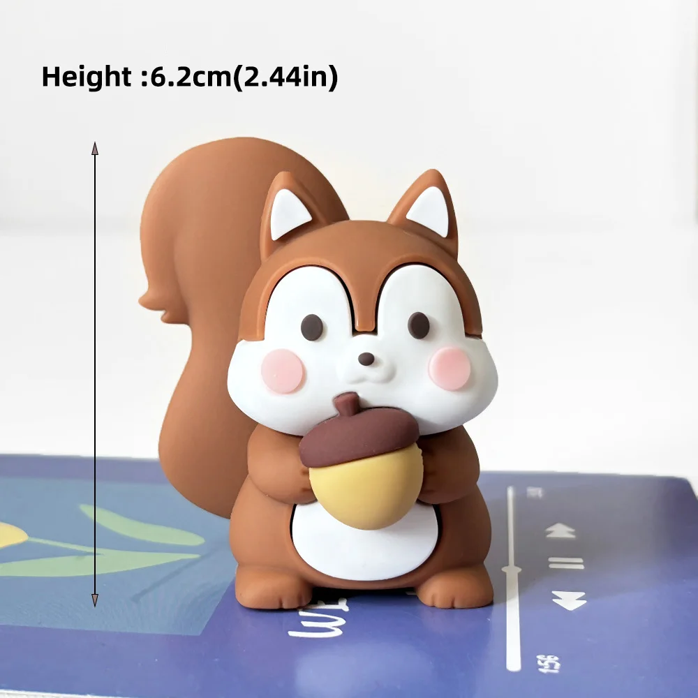 Safari Eekhoorn Kawaii Taart Topper Bruin