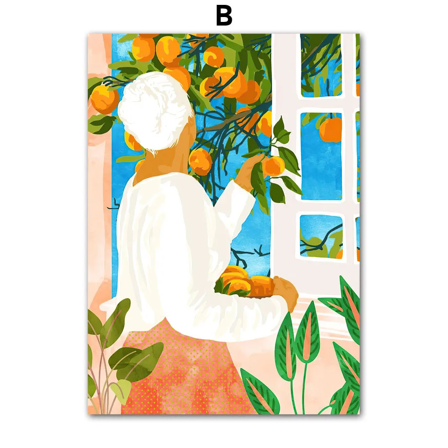 ตัวเลือกสินค้า ภาพวาดผ้าใบตกแต่งห้องนั่งเล่นสไตล์สวนมะนาว