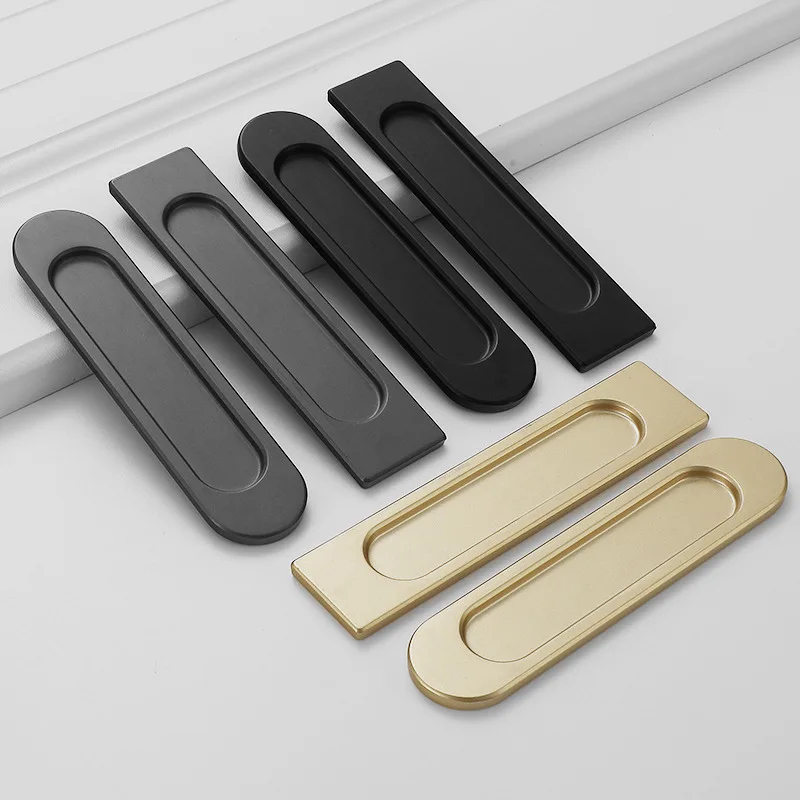 Self Adhesive Handle for Sliding Glass Door Window Knob Pulls Kitchen Bathroom Barn Door Concealed Handles Embedded Buckle furniture handles kitchen door handles