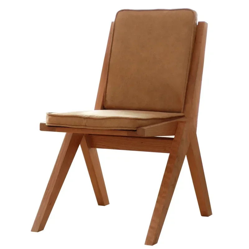 Nordic Solid Wood Chair Simple Home Modern Cherrywood Dining Chair with Backrest Furniture