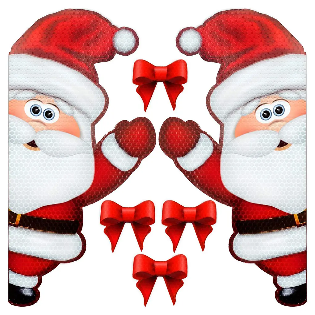 

Christmas Decoration Car Sticker Magnetic Decal Refrigerator Magnets Light Bulb Santa Claus Snowman Reflective Sticker Car Decor