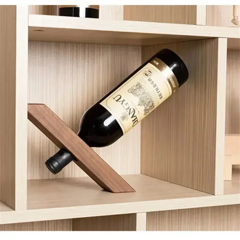 Solid Wood Creative Red Wine Rack Black Walnut Wine Rack Living Room Decoration Household Beech Balanced Wine Bottle Holder 4