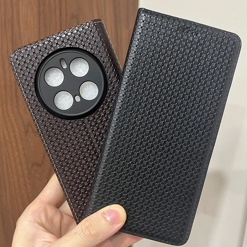 Luxurious Magnet Genuine Leather Flip Wallet Phone Case Cover