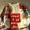 American Cute Twist Christmas Long Sleeve Sweater For Men And Women Y2K Street Autumn And Winter Fashion Loose Pullover Sweater 1