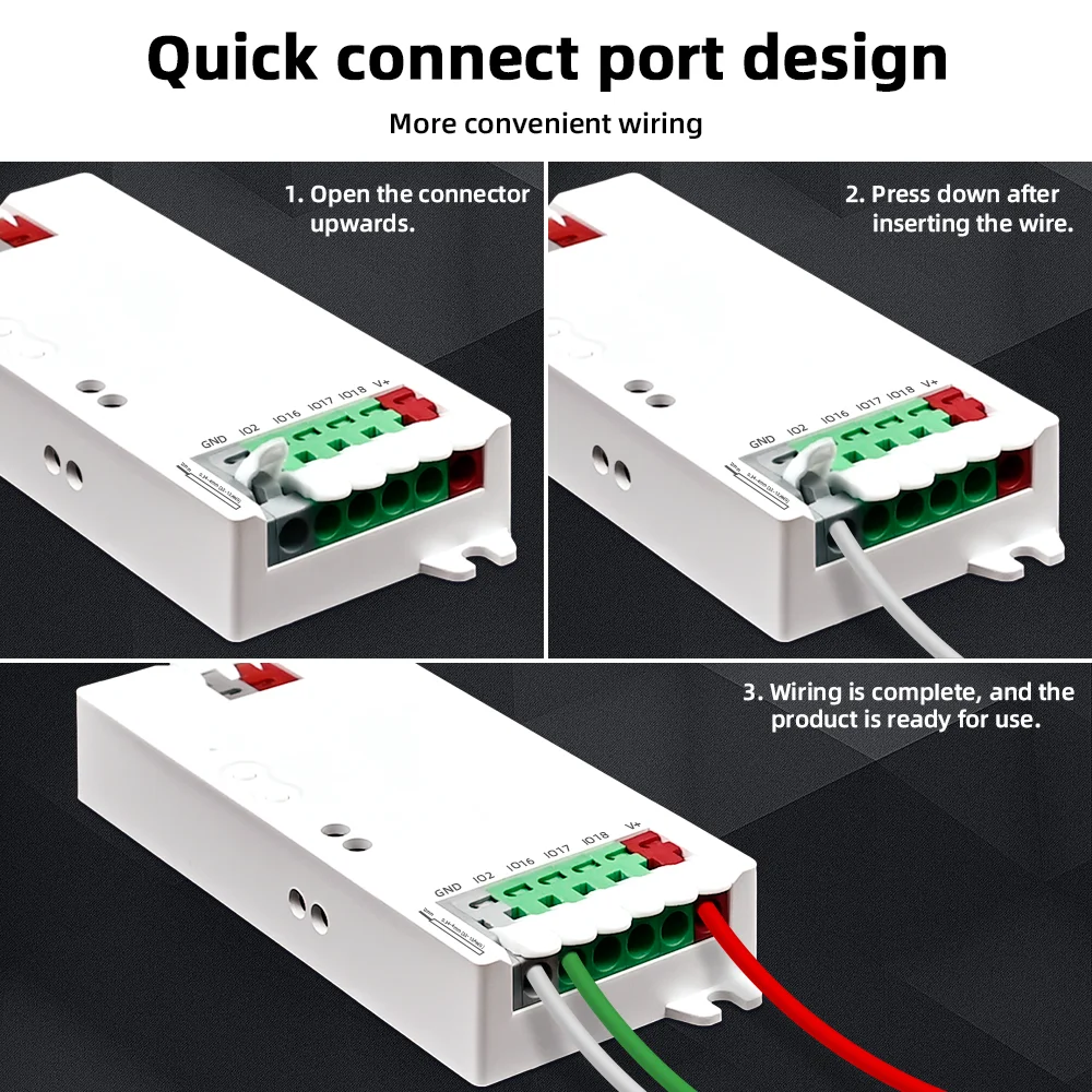 DOMRAEM ESP32 4-Kanal WLED-Controller mit 16A Sicherung & Level Shifter, Sound-Sync-kompatibel mit WS281x Digital RGB IC LED-Streifen – Detail 8