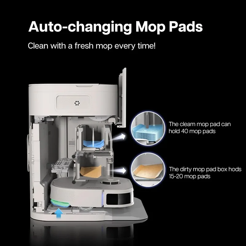 NOESIS Florio 2in1 Robot Vacuum and Mop Combo, Robot Vacuum, Self-Emptying Vacuum Cleaner, Auto-Changing Mopping Pads