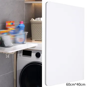 Wall Mounted Folding Table Fold Down Desk Laptop Desk PC Table Floating Desk for Small Space Home Office Kitchen White 60x40cm 2