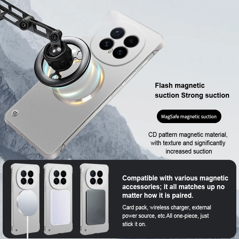 Frameless Hard Fashion Magnetic Bumper Phone Case