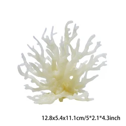 Vibrant Coral Reef Aquarium Decor - Lifelike PVC Plant Ornaments (Beige M)