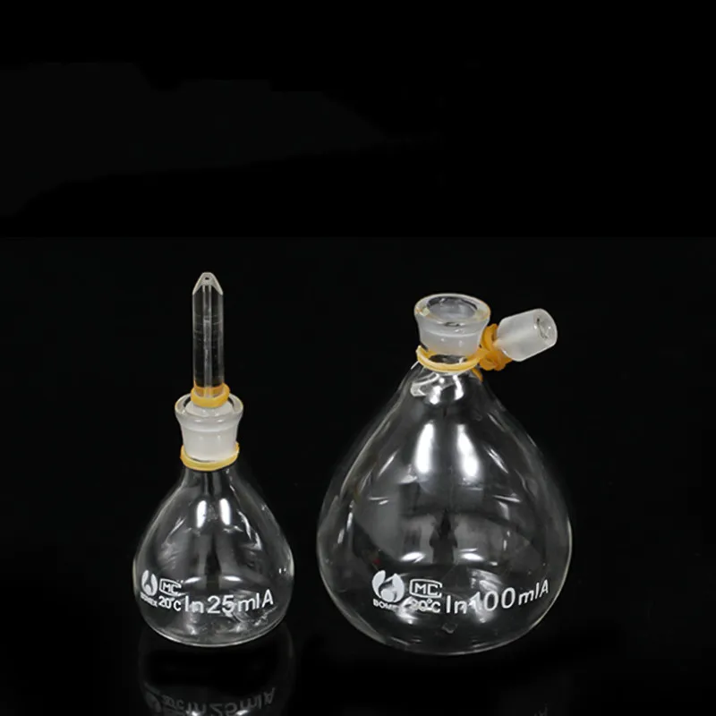 1Piece Lab 5ml 10ml 25ml 50ml 100ml Glass Pycnometer Ball-Shape Gravity Bottle Picknometer For Glassware