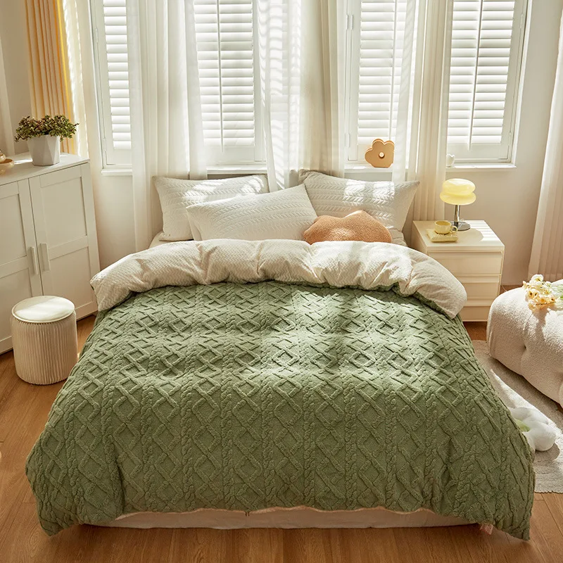 

TONGDI Woolen Raschel Blanket Soft Thickened Heavy Warm Elegant Three-tiered Fleece Luxury For Cover Sofa Bed Bedspread Winter