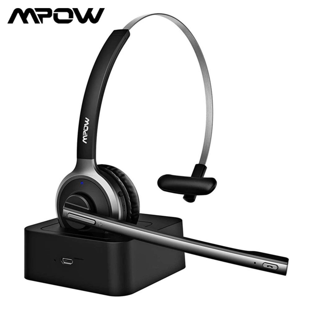 Mpow Bluetoothヘッドセット 充電スタンド付きイヤホン ノイズリダクション付きワイヤレスヘッドセット 新しい ヘッドホン ヘッドセット Aliexpress