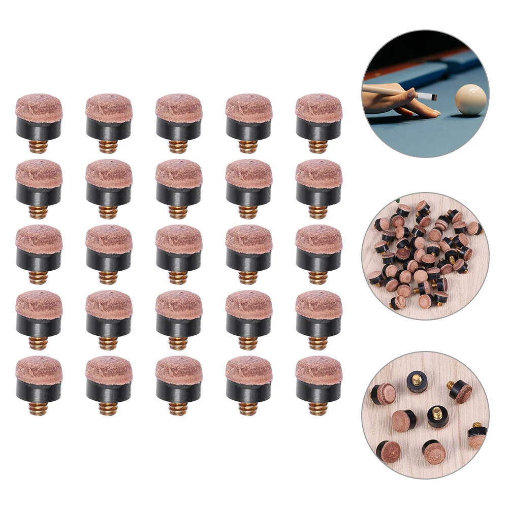 

25 Pcs Pool Cue Tip Replacement Tips Screw on Parts for Accessories Supplies Stick Kit