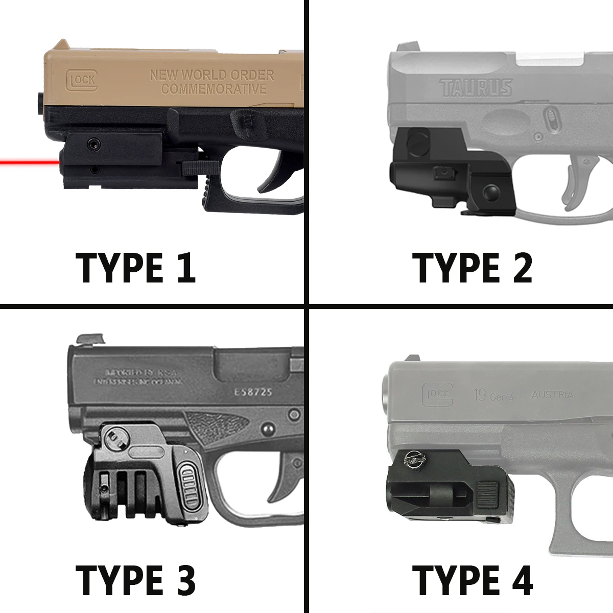4TYPE Green/Red Dot Laser Sight Rechargeable Aiming Laser Pointer Sights For Pistol Glock 17 Rifle AR15 Hunting Accessories