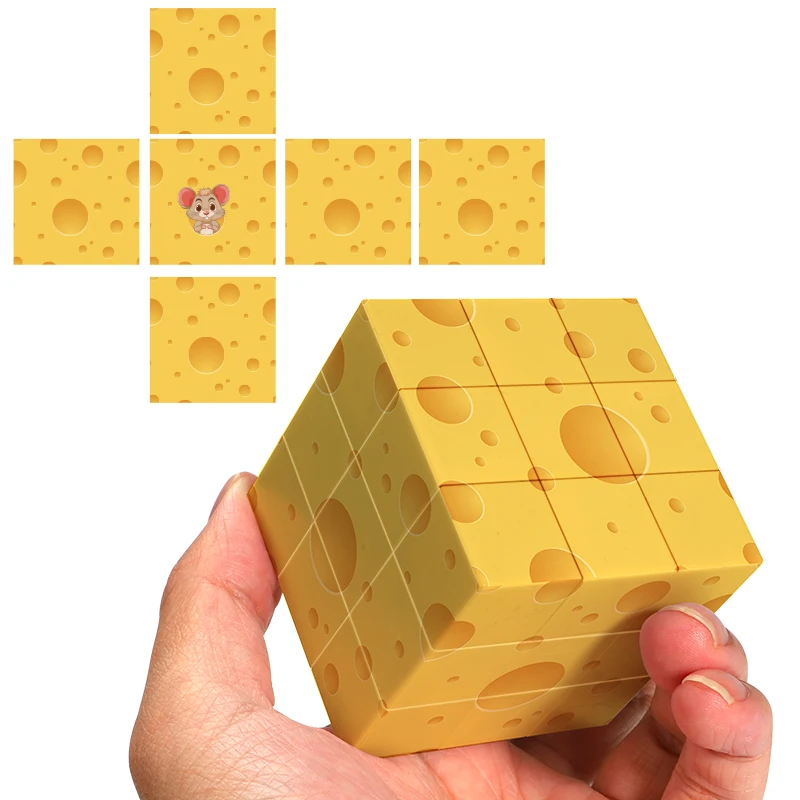3x3x3 치즈 큐브, 마우스 퍼즐 큐브, 3x3 스피드 큐브 퍼즐 큐브, 어린이와 성인을 위한 이상적인 큐브 퍼즐 장난감