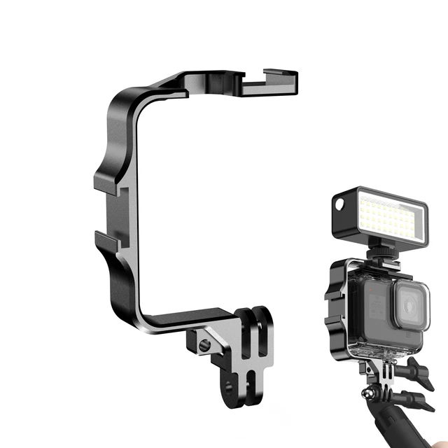 Metal Frame With Cold Shoe Mount For GoPro Hero 11 10 9 8 7 Dji Action 3 Camera Accessories Mounts for Lighting Mic Stick Attach