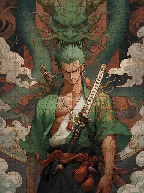 One Piece Anime Jigsaw Puzzle Roronoa Zoro 300/500/1000 Pieces Puzzles Adult Stress Relieving Game Children Handmade Toys