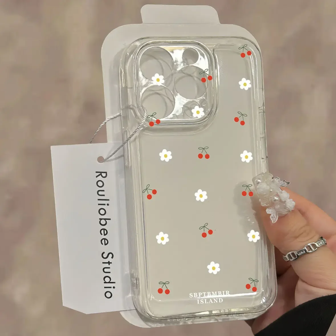 Elegant Red Cherry Floral Phone Case Cover