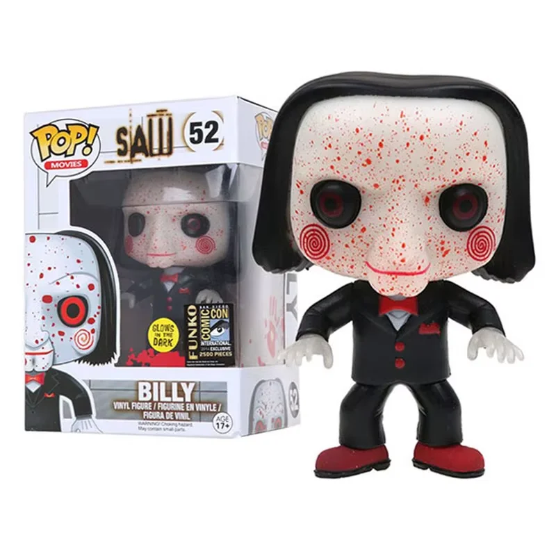 thumbnail image 1 of Funko  Movies Scream Ghosts Hallowe Face #51 SAW #52 Action Figure Collection B Anime Figures Dolls Toys, 1 of 5