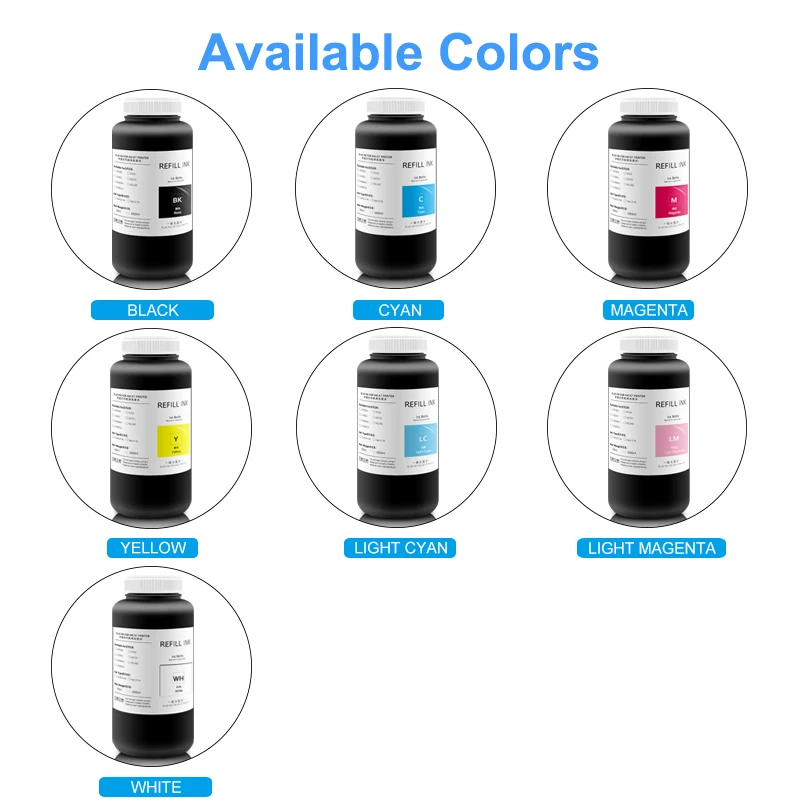LED Curable UV Ink For Ricoh Gen3 Gen4 Gen4L Gen5 Gen5i Gen5S Gen6 G3 G4 G5 G5i G6 Printhead 1000ML inkjet printer ink,printer uv ink