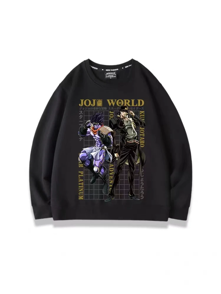 Kujo Jotaro Anime Sweatshirt JoJo's Bizarre Adventure Manga Graphic Clothing Winter Oversized Pullover Men Tracksuit Women Top