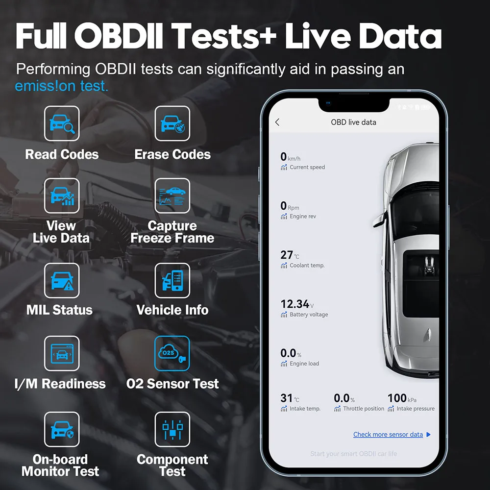 XTOOL AD20 PRO OBD2 Scanner Wireless BT Car Diagnostic Tool with All System Scan Code Reader Clear Oil Reset for iPhone Android 4