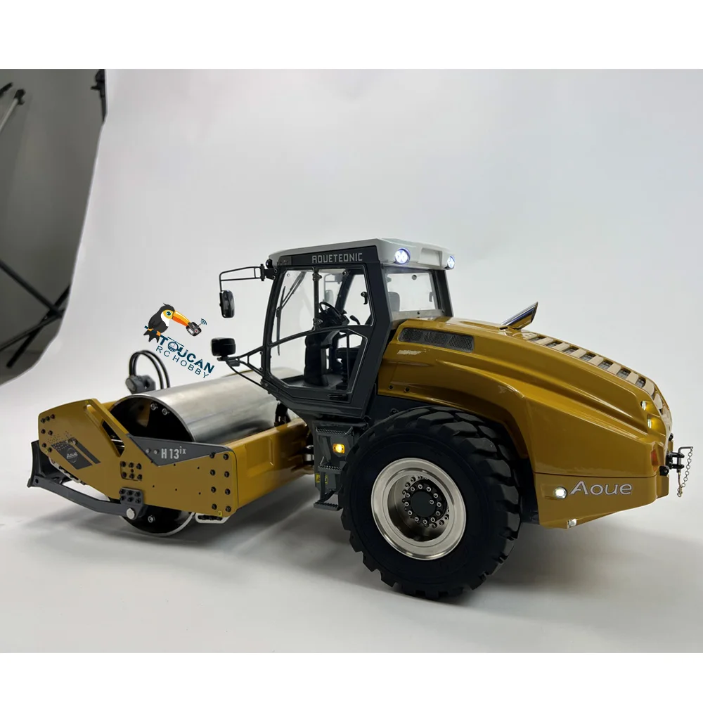 Instock LESU 1/14 RC Hydraulic Road Roller Metal Remote Control Model W/ Scraper Sound Light System Aoue-H13 DIY Toy Painted RTR 2
