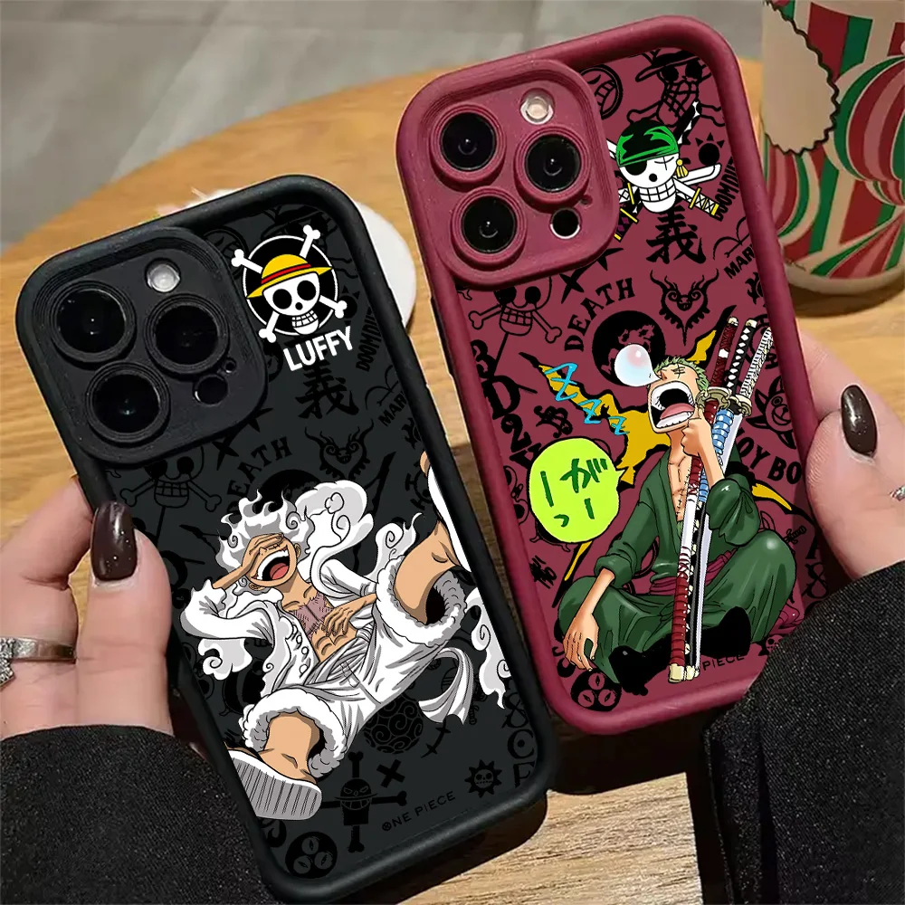 รูปสินค้า เคสโทรศัพท์ลายอนิเมะวันพีช ลูฟี่ โซโล ป้องกันด้านหลัง TPU นิ่ม