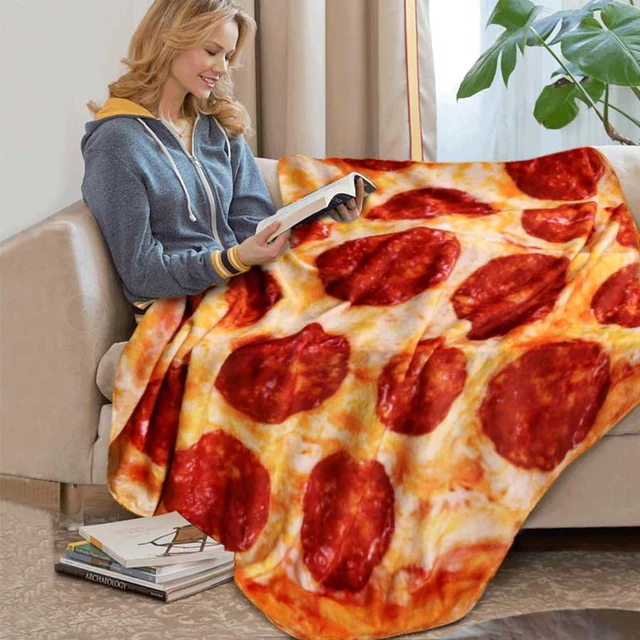 Cozy Pizza Print Blankets : Pizza Fleece Blanket