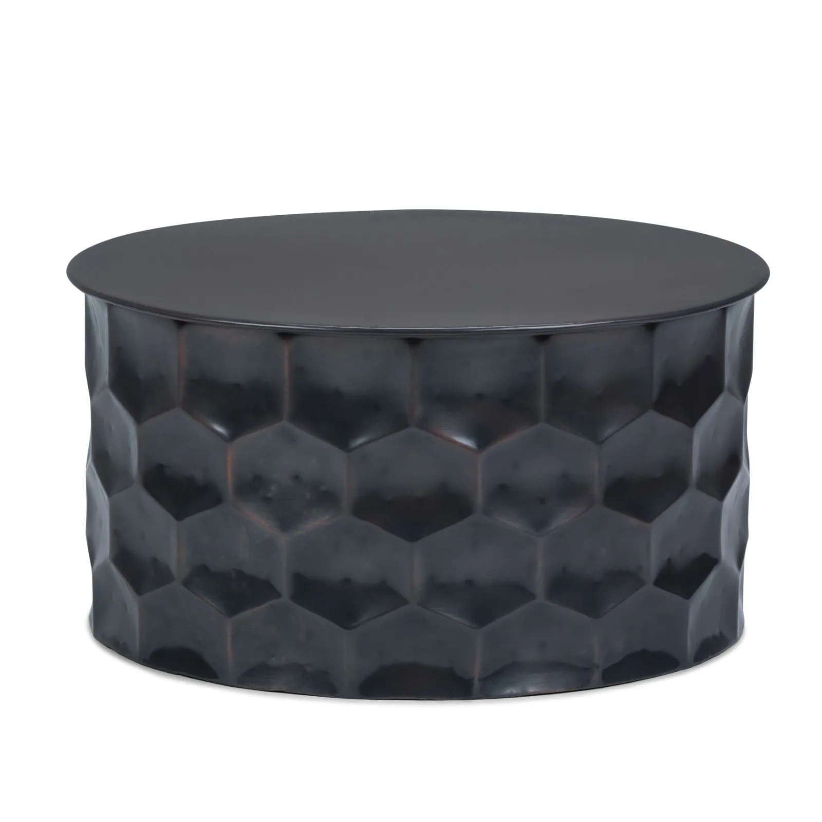 

US 31 in. Wide Metal Storage Coffee Table in Antique Bronze, Fully Assembled