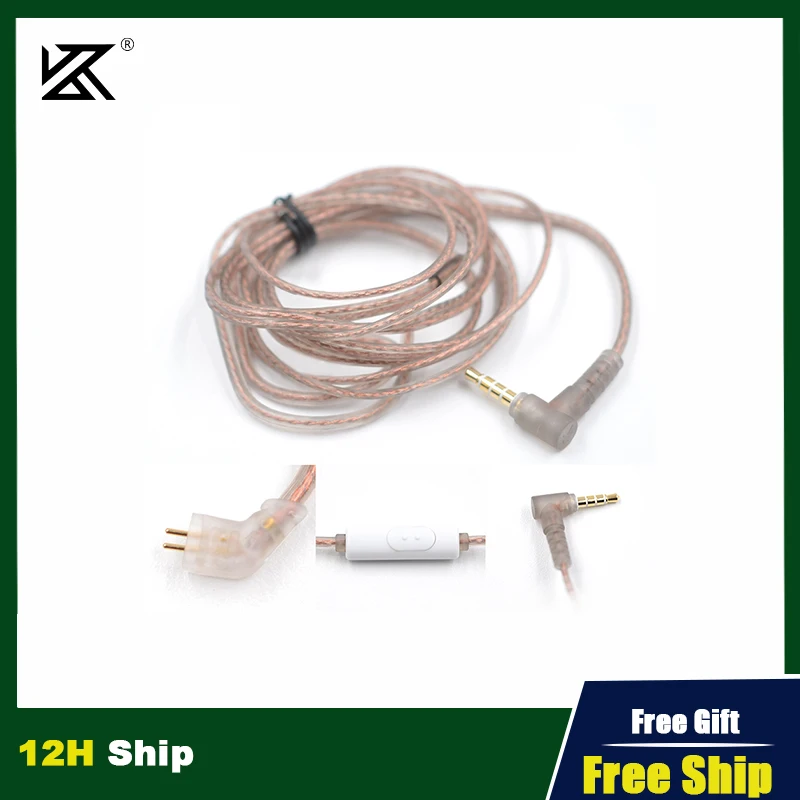 Kz Zs10 Zsn Zex Pro In Ear Cable Highpurity Oxygenfree Copper Twisted Upgrade Cable 2pin Cable