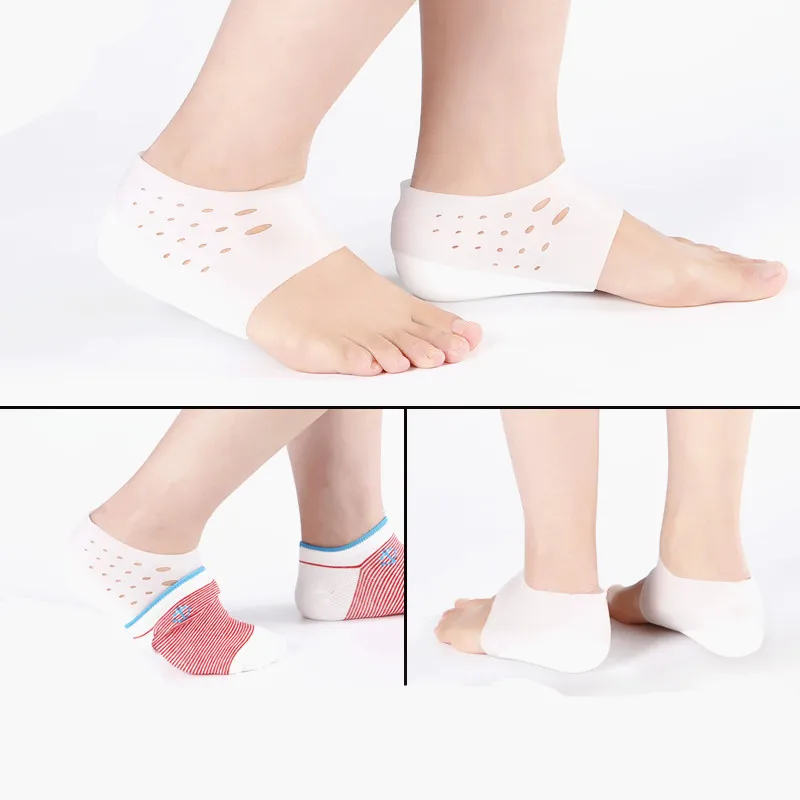 Silicone Height Increase Insoles Heel Cushion Soles Anti-Slip Pain Relieve Invisible Heel Pads Men Shoes Woman Insoles Shoe Pad