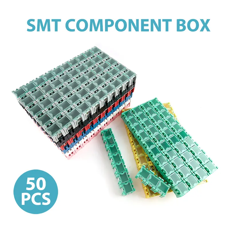 50Pcs/Set SMD SMT Electronic Component Container Mini Storage Boxes kit image 1