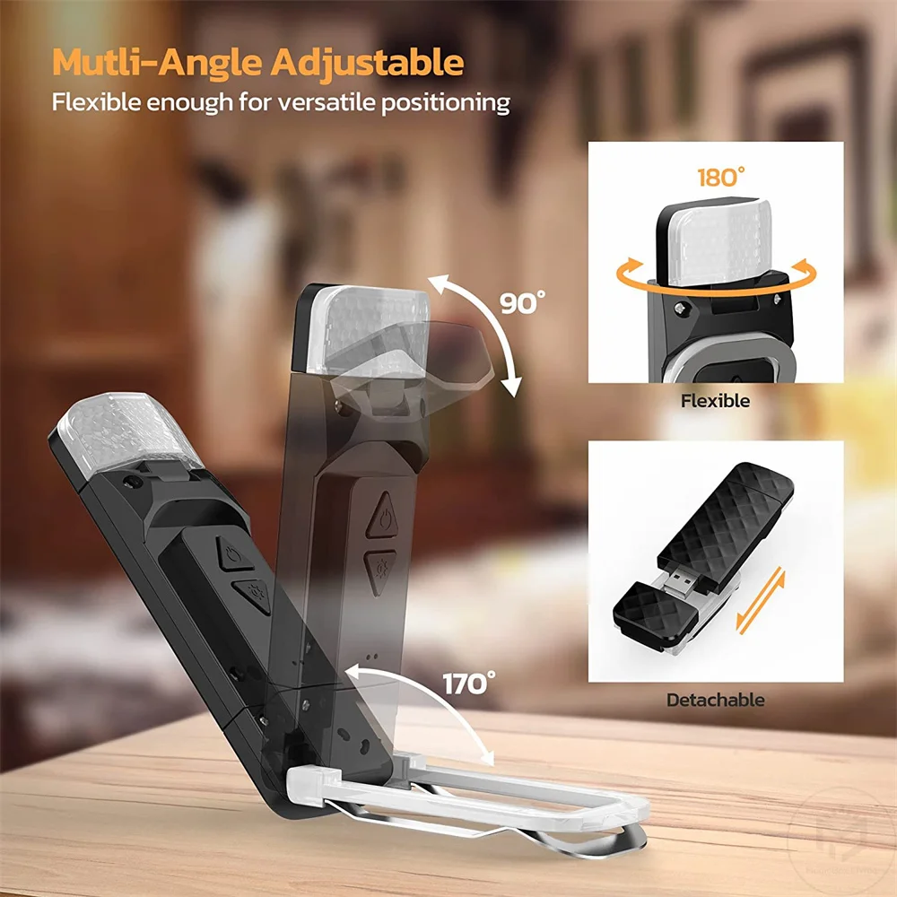 Mini luz Led recargable por USB, marcador portátil, luz de lectura, brillo  ajustable, luz nocturna, lámpara de noche para libros