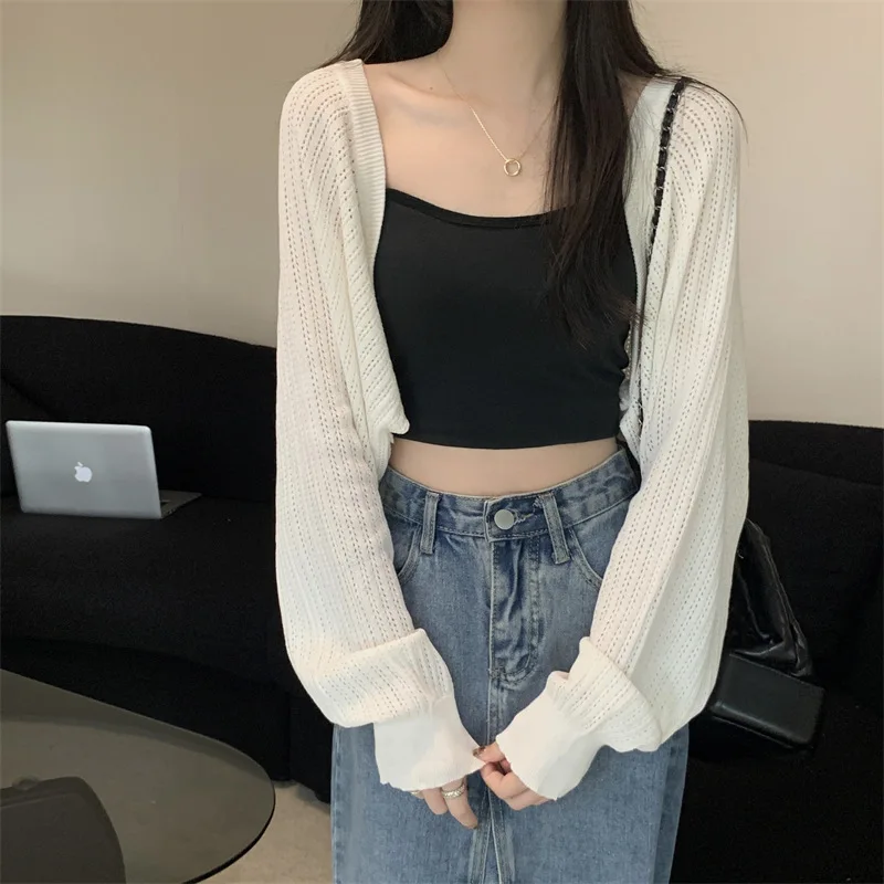 여성용 오픈 프론트 볼레로 슈러그 가디건, 크롭 캐주얼 볼레로, 일상 데이트 나이트 파티, 단색