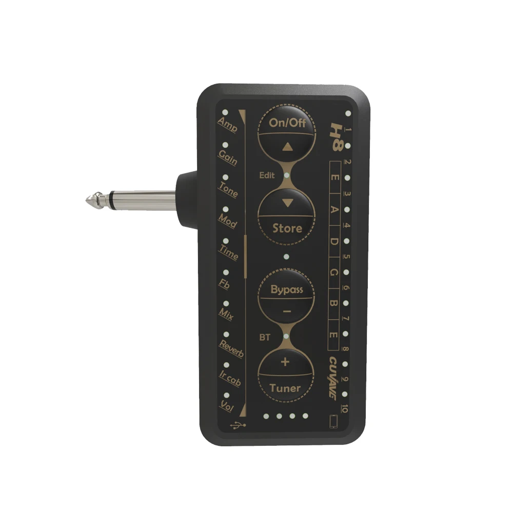 Cuvave Guitar Plug Amp Pa-1 Headphone Mini Amplifier Speakers Combo Amplifier Acoustic Electric Bass Sound Pedal Board Delay H8