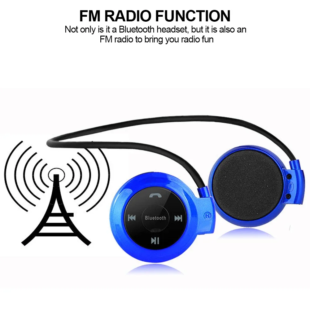 Compact Wireless Bluetooth Headphones with TF Card Slot and Built-in Radio – Foldable Stereo Sport Headset with Hands-Free Hook
