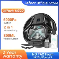 Lefant M320 cordless Robot Vacuum Cleaner and mop, 6000Pa ,210 Mins Runtime,Self-Charging,Ideal for Hard Floor, Pet Hair,Carpet