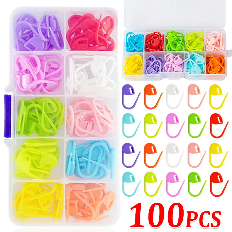 100pcs Épingles de sûreté en plastique colorées marqueurs de