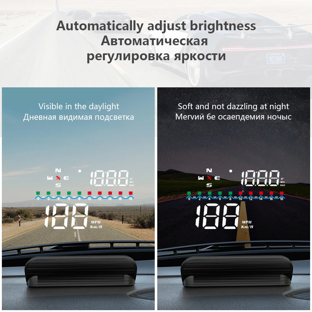 WYING M19 GPS HUD2 ӵ ڵ HUD  ð   ÷, ϸ Ƿ    MPH KMH