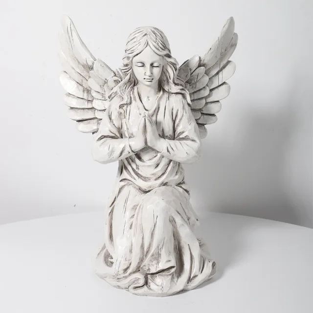 New Creative Angels Statues Religious Kneeling Angel Resin Figurine Crafts Gift Garden Decoration Ornaments 2