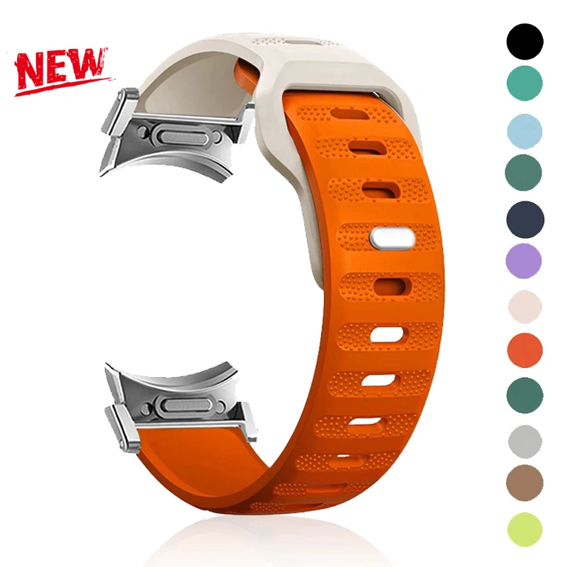 

Silicone Strap for Samsung Galaxy Watch 6 5 4 40mm 44mm No Gaps Breath Band Galaxy Watch 6/4 Classic 43 47mm 42 46mm 5Pro 45mm
