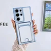 Transparent Card Slot Holder Case For Samsung Galaxy S25 S24 S23 S22 S21 S20 Ultra Plus FE Wallet Case For Samsung Note 20 Ultra 5