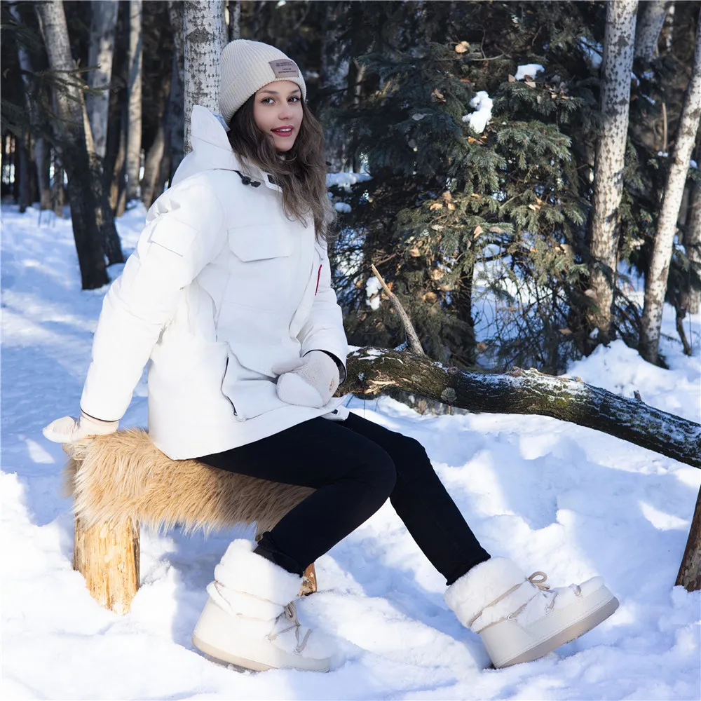 y2k Fur Boots White Women Faux Furry Snow Boots for Women