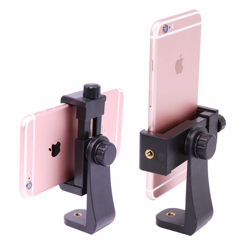 Universal Tripod Mount 360 Degree Mobile Phone Clip Compatible With 1/4 Screw Cellphone Holder Desk Tripod Adapter