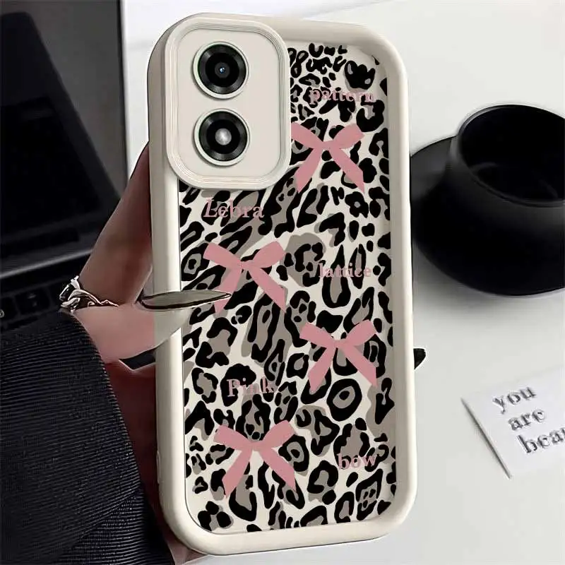 Leopard Print Bow Sky Eye Phone Case - Stylish Protective Cover