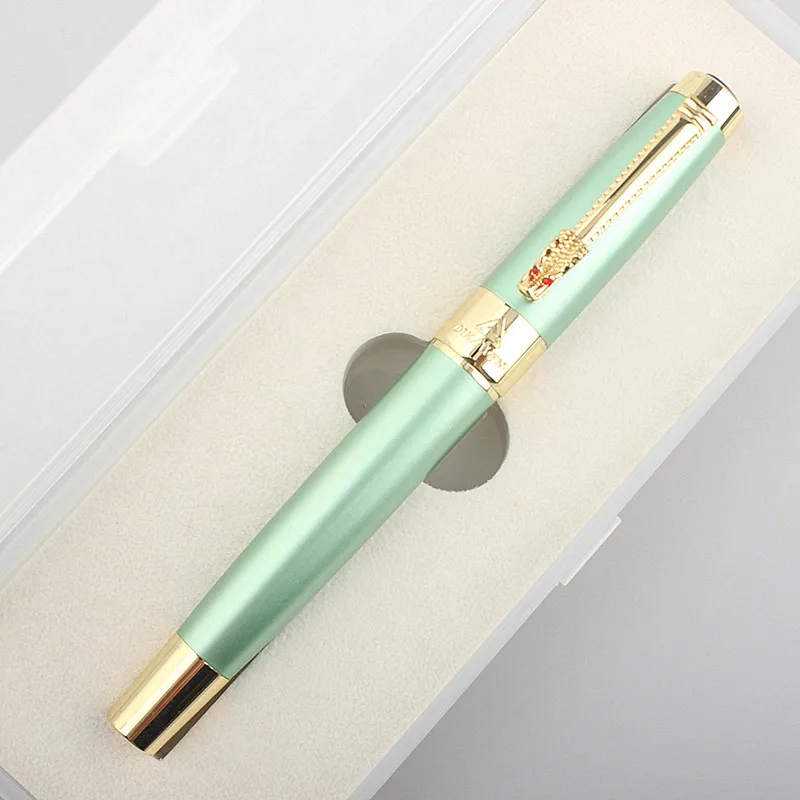 

Luxury Brand 8025 dragon clip Steel Fountain Pen 0.5MM Nib School Office Name Ink Pens Gift Stationery