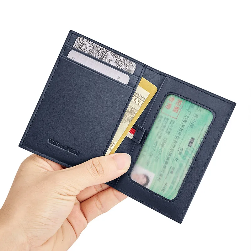 Men Leather Mini Card Bag Fashionable Ultra-thin Card Holder Personalized Small Wallet