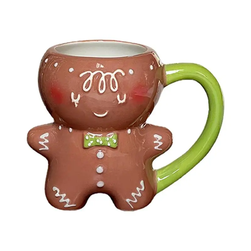 Gingerbread Man Christmas Ceramic Mugs Set