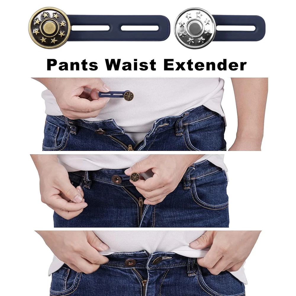 Lot De 5 Extensions De Ceinture élastiques - Pour Jeans Et Pantalons - Réglable 3 à 14 Cm - Grossesse Ou Prise De Poids